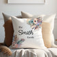 Pastel Dried Floral Design | Family Throw Pillow | Personalise