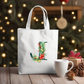 Christmas Alphabet - Green | Canvas Tote Bag | Customisable bag