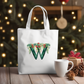 Christmas Alphabet - Green | Canvas Tote Bag | Customisable bag