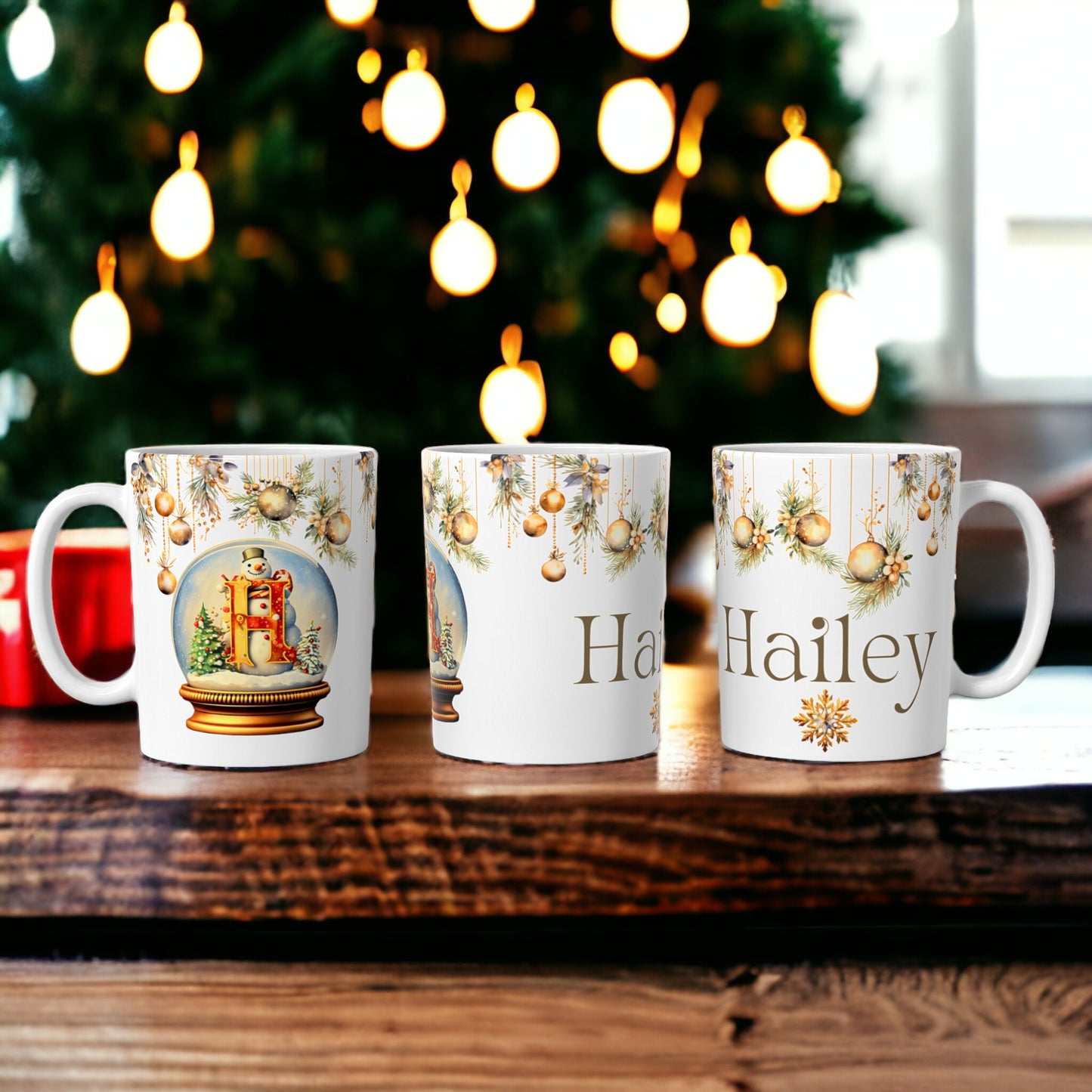 Gold Christmas Mug | Customisable Mugs