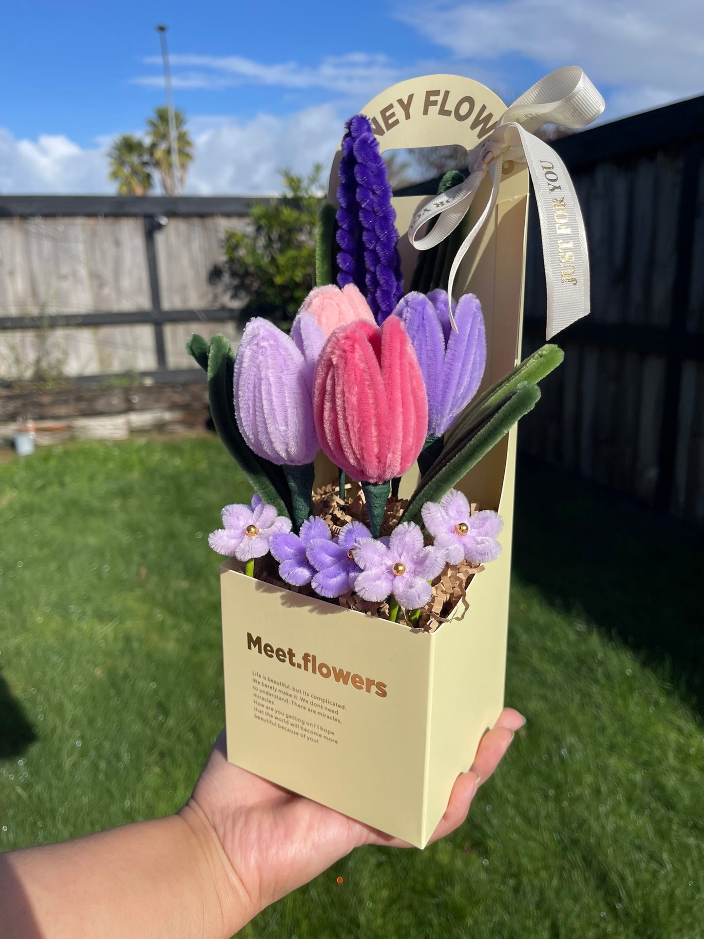 Tulips Flower Box | Pipe cleaner | Handmade