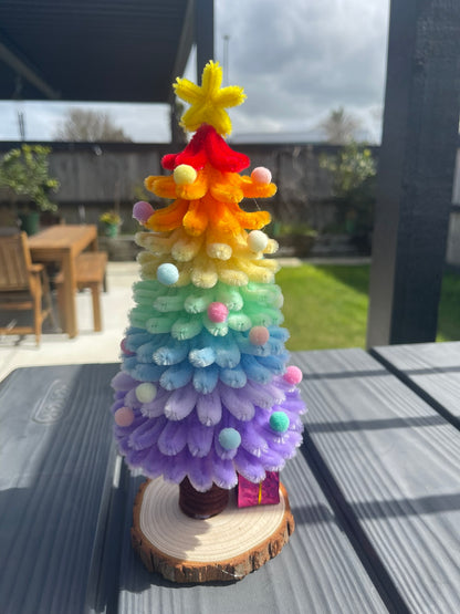 Little Rainbow Christmas Tree | Handmade | Pipe Cleaner