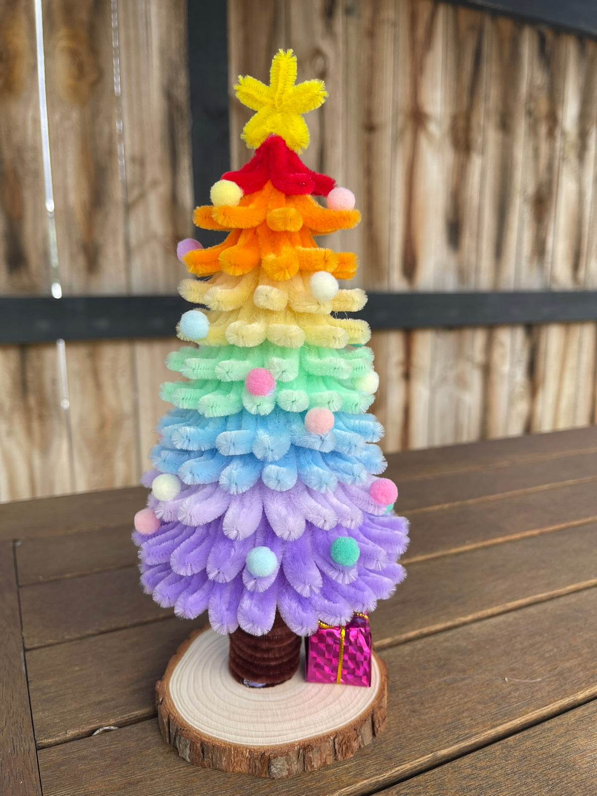 Little Rainbow Christmas Tree | Handmade | Pipe Cleaner