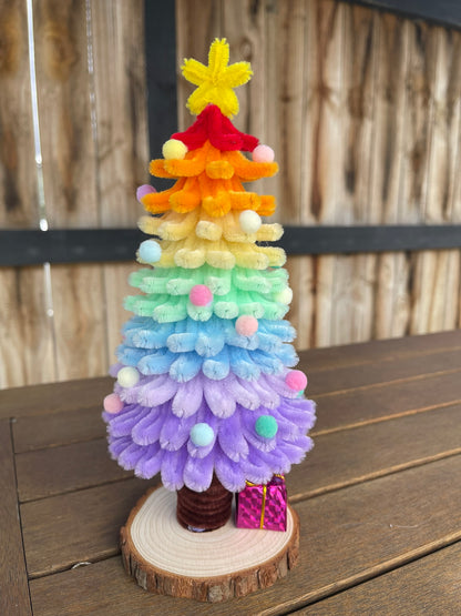 Little Rainbow Christmas Tree | Handmade | Pipe Cleaner