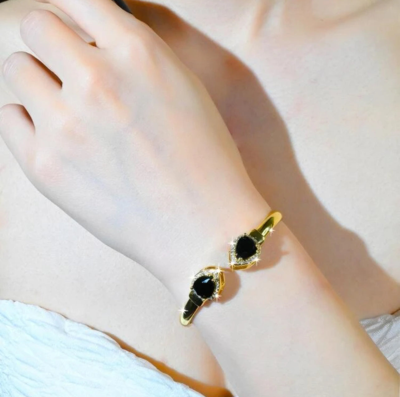 Black Rhinestone Bangle | Accessories