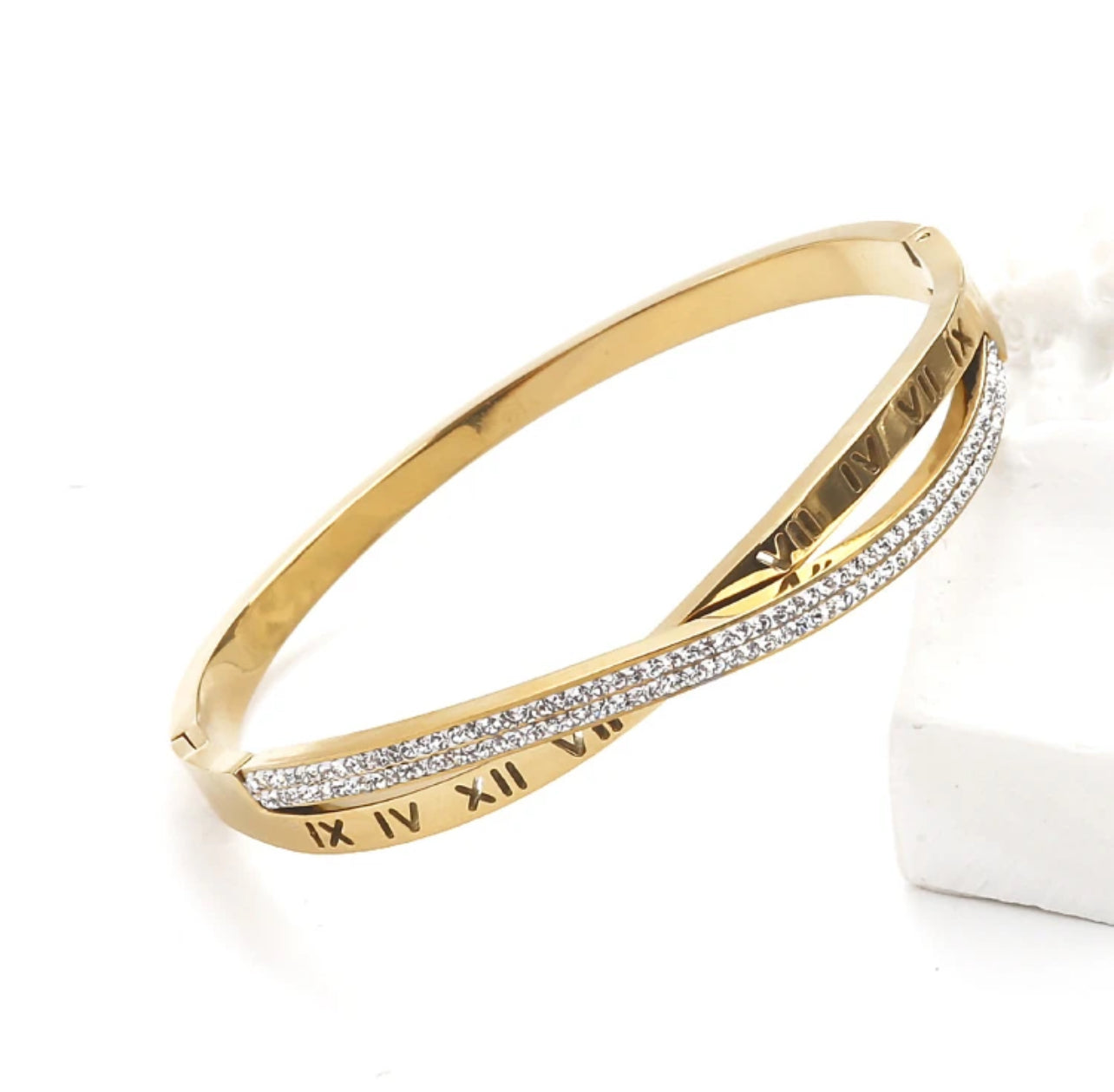 Criss-cross Rhinestone Bangle | Accessories