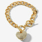 Chained Heart Rhinestone Bracelet | Accessories