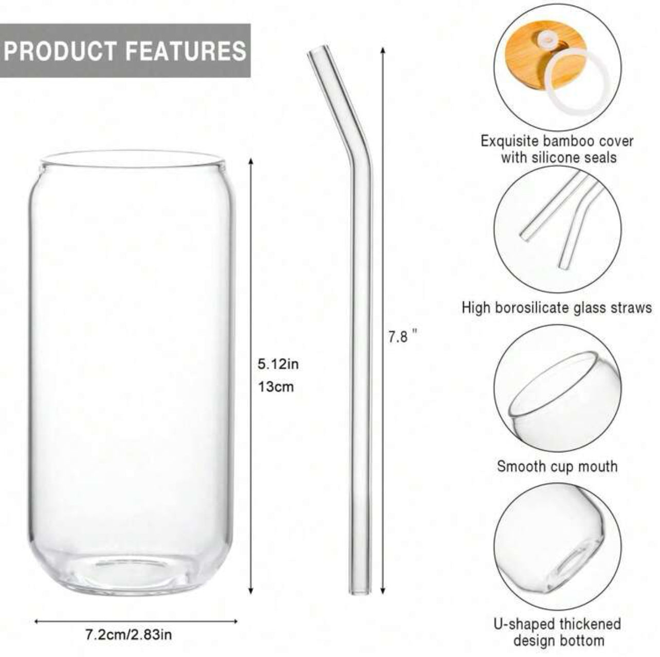 Personalised Glass Tumbler with glass Straw