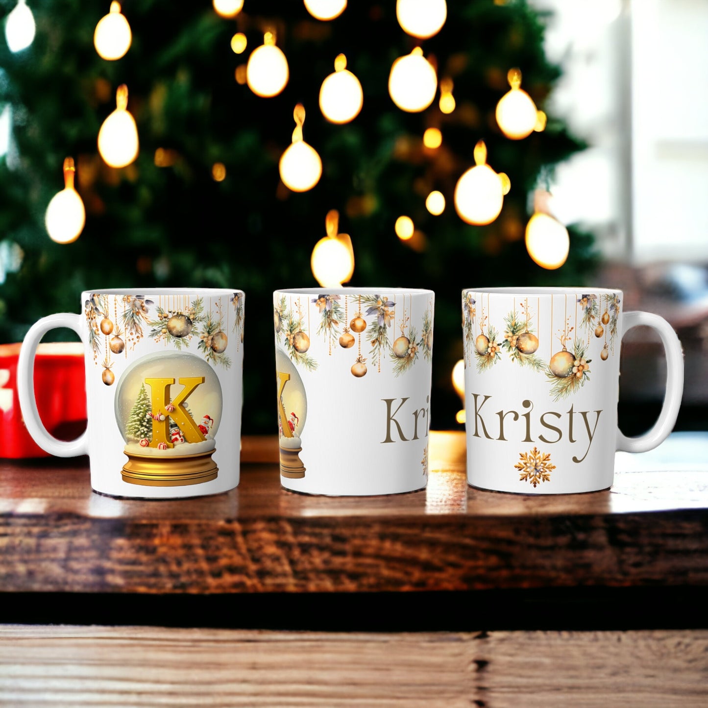 Gold Christmas Mug | Customisable Mugs