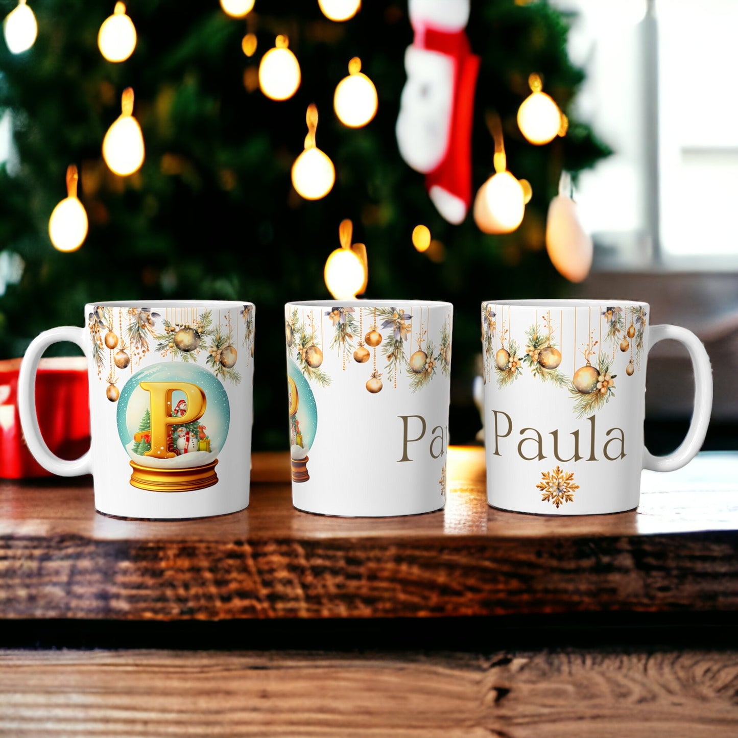 Gold Christmas Mug | Customisable Mugs