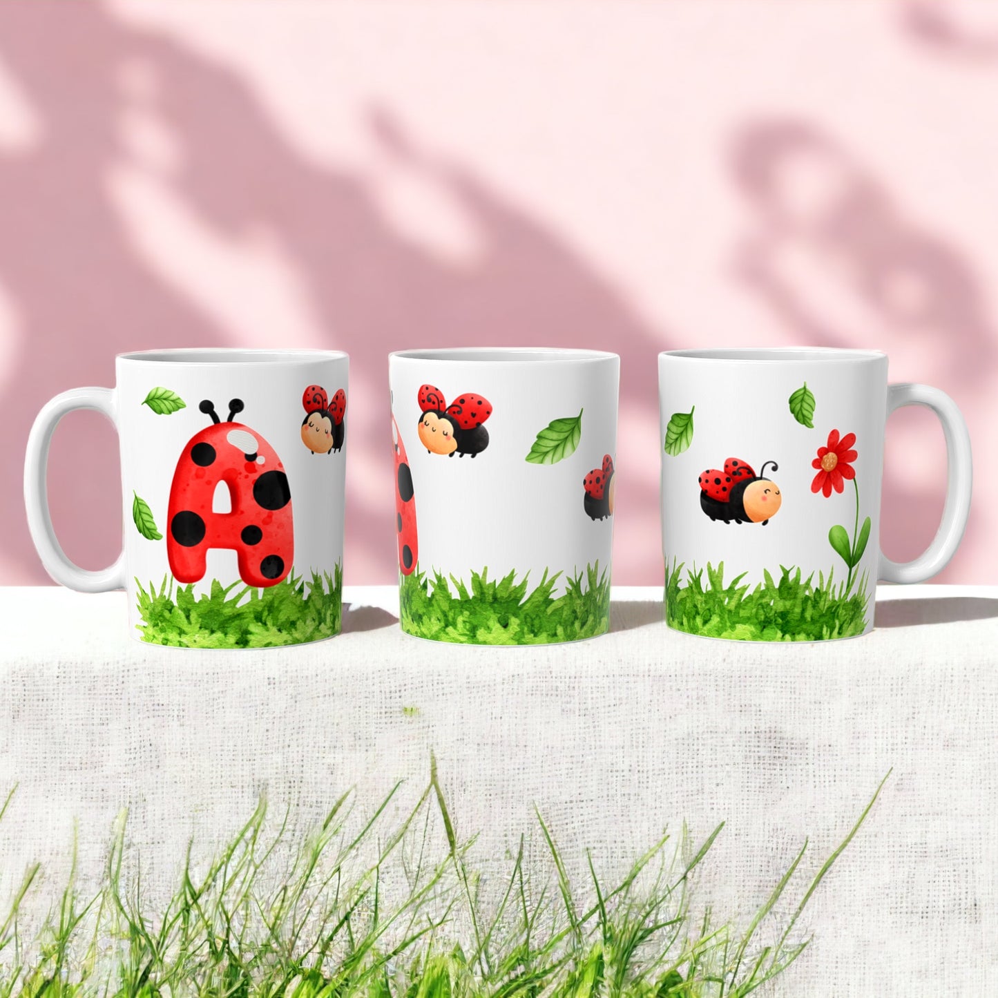 Ladybug Alphabet Mugs | Customisable mug