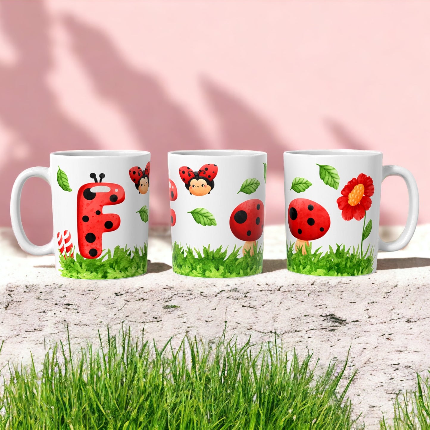 Ladybug Alphabet Mugs | Customisable mug