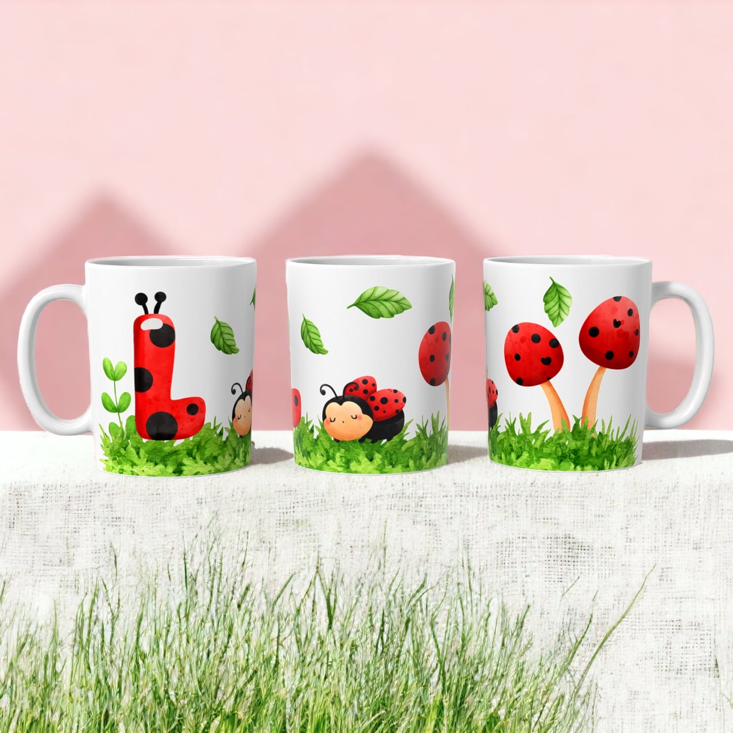 Ladybug Alphabet Mugs | Customisable mug