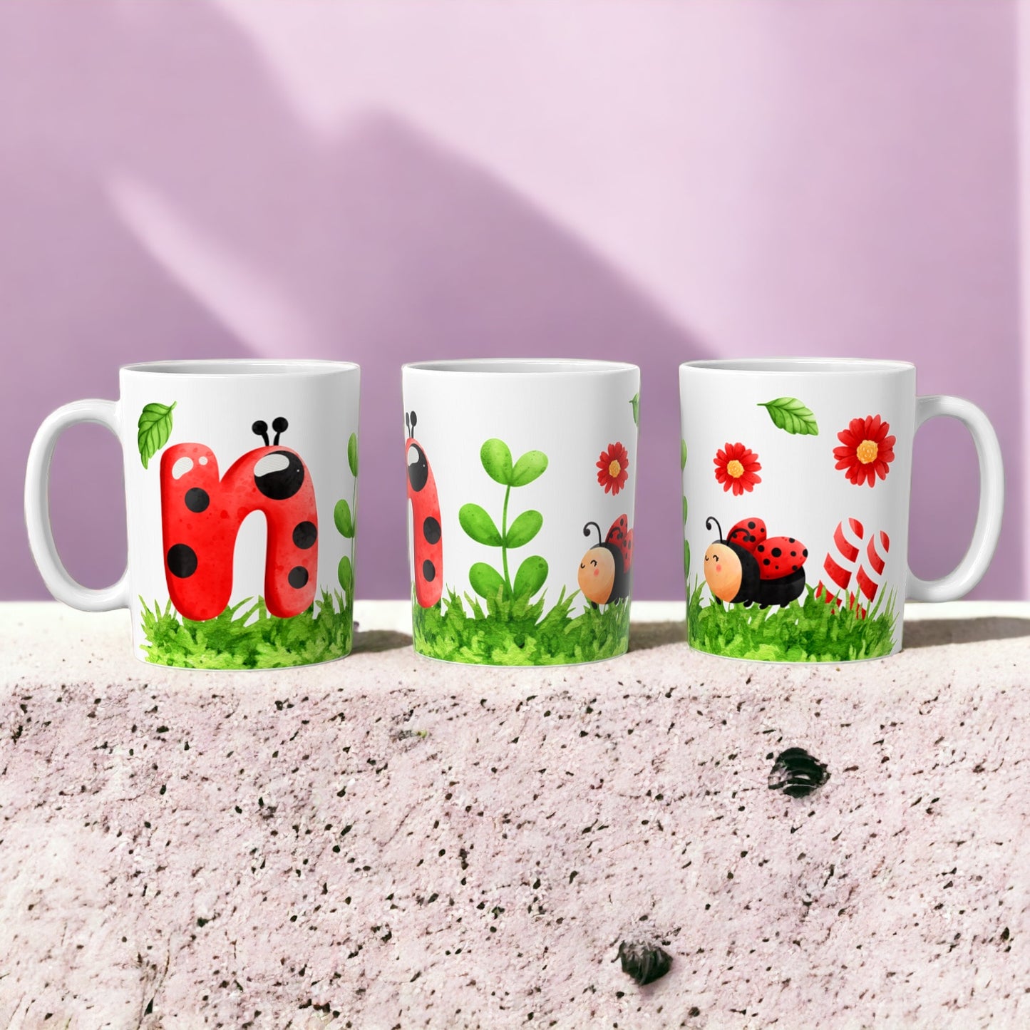 Ladybug Alphabet Mugs | Customisable mug