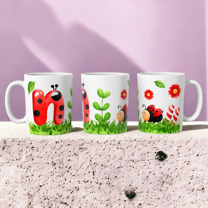 Ladybug Alphabet Mugs | Customisable mug