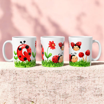 Ladybug Alphabet Mugs | Customisable mug