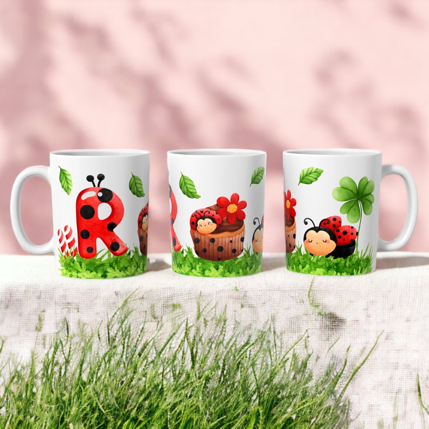 Ladybug Alphabet Mugs | Customisable mug