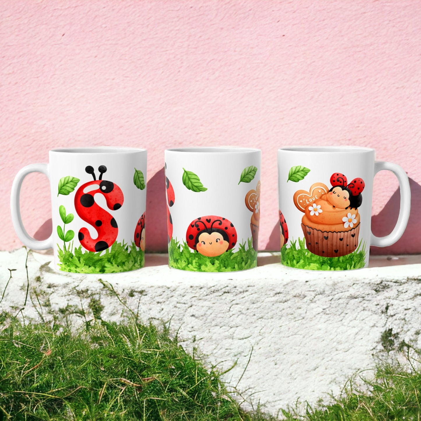 Ladybug Alphabet Mugs | Customisable mug