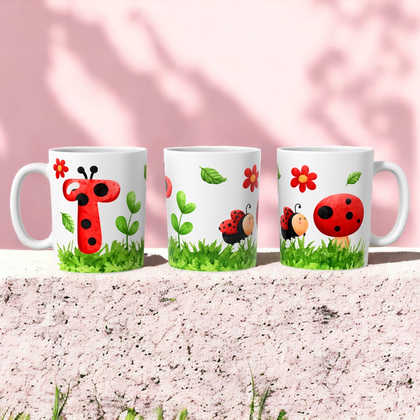 Ladybug Alphabet Mugs | Customisable mug