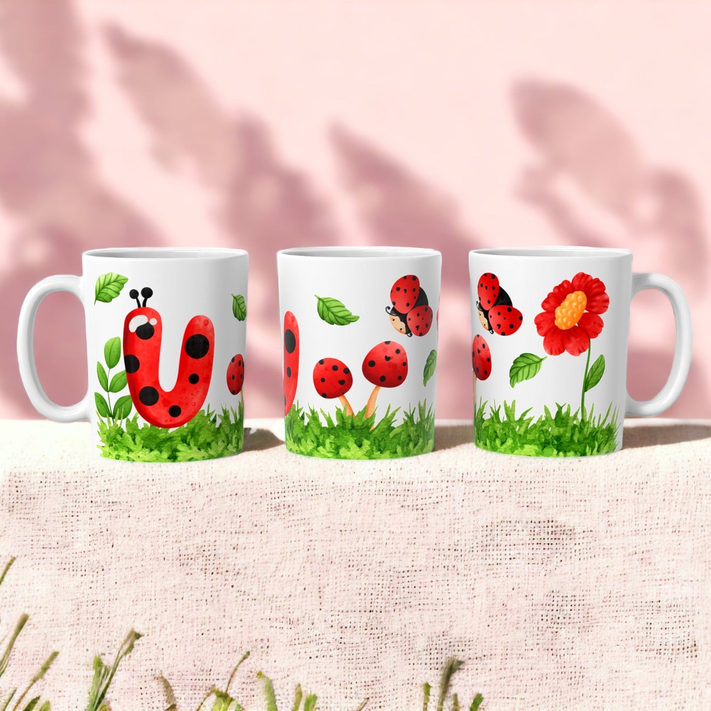 Ladybug Alphabet Mugs | Customisable mug