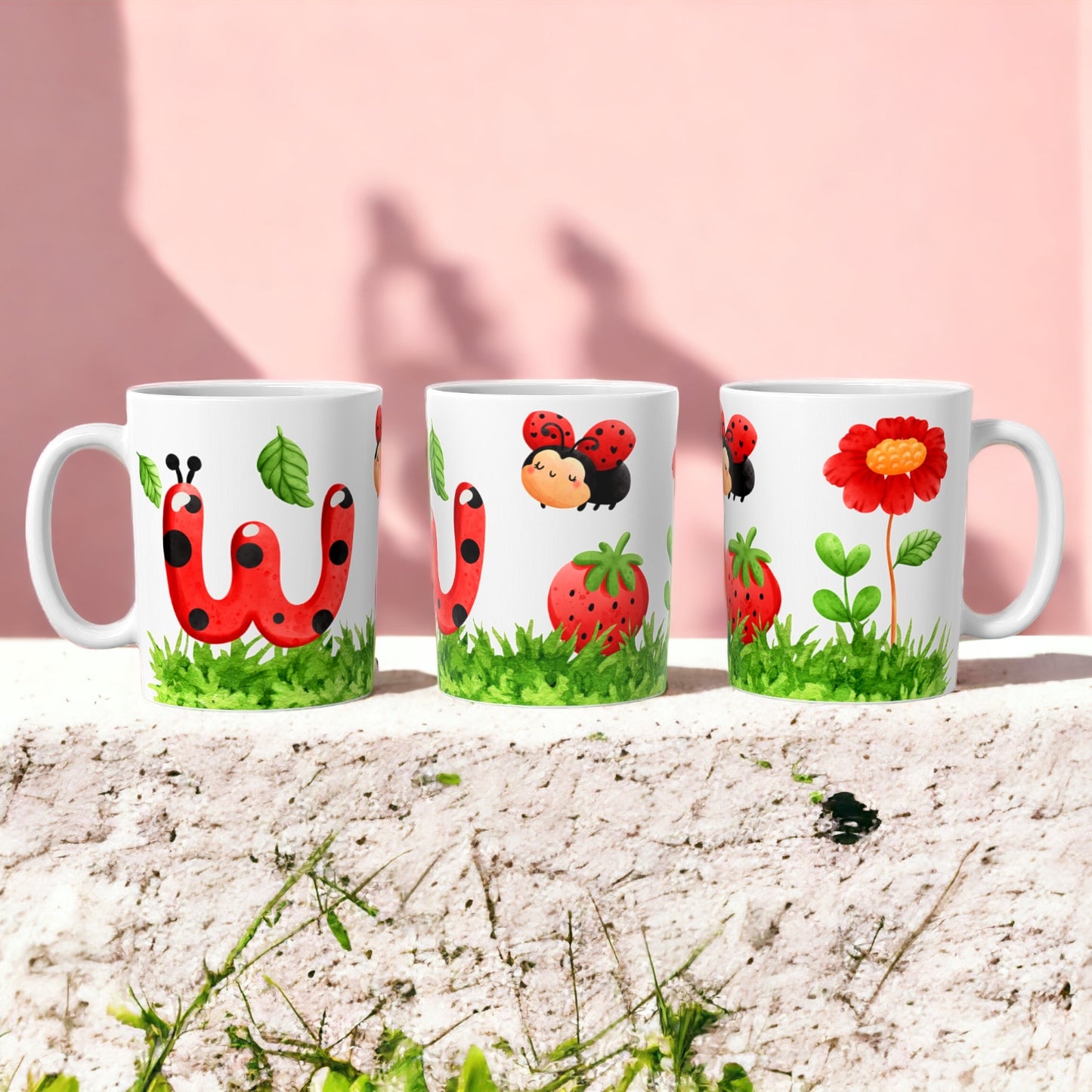 Ladybug Alphabet Mugs | Customisable mug