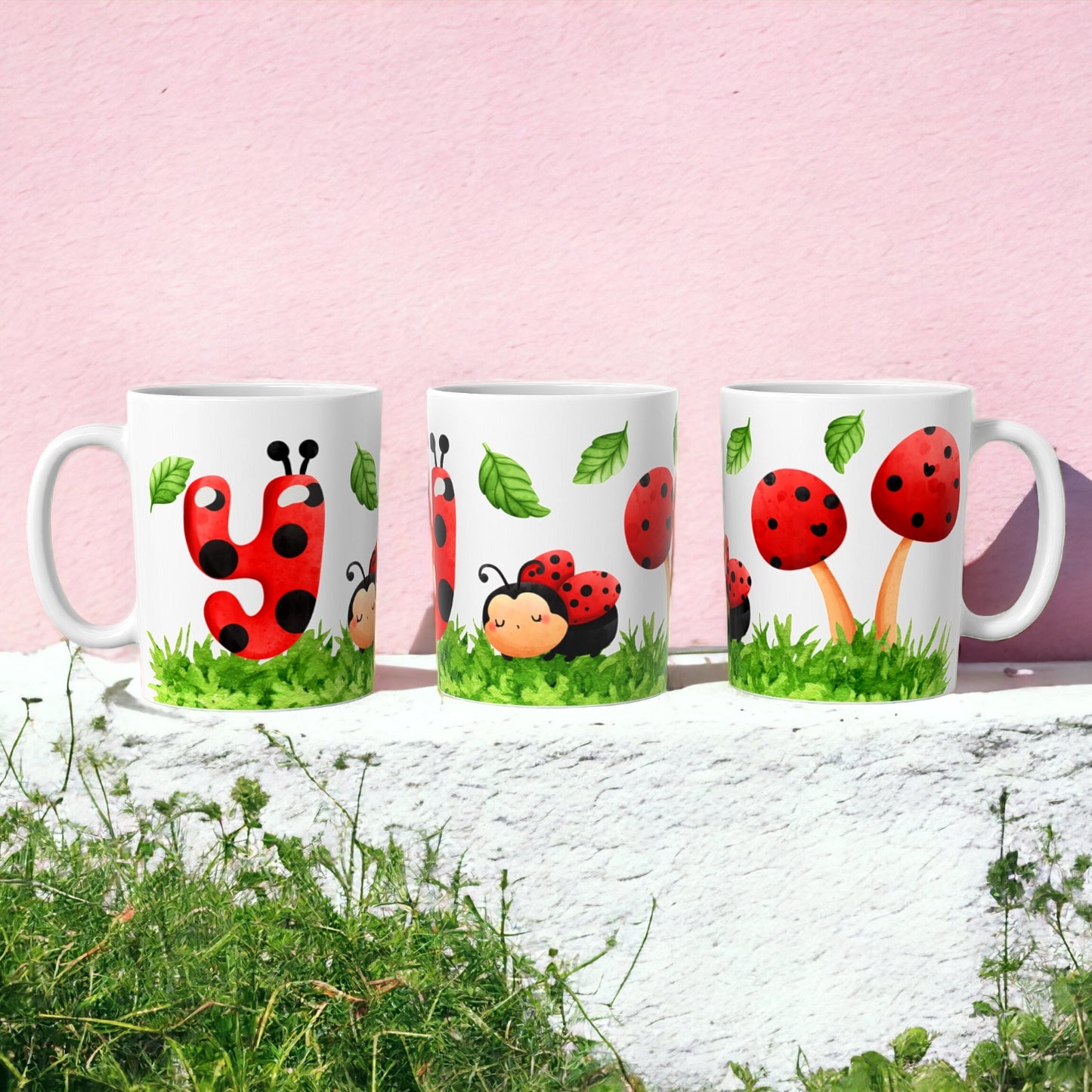 Ladybug Alphabet Mugs | Customisable mug