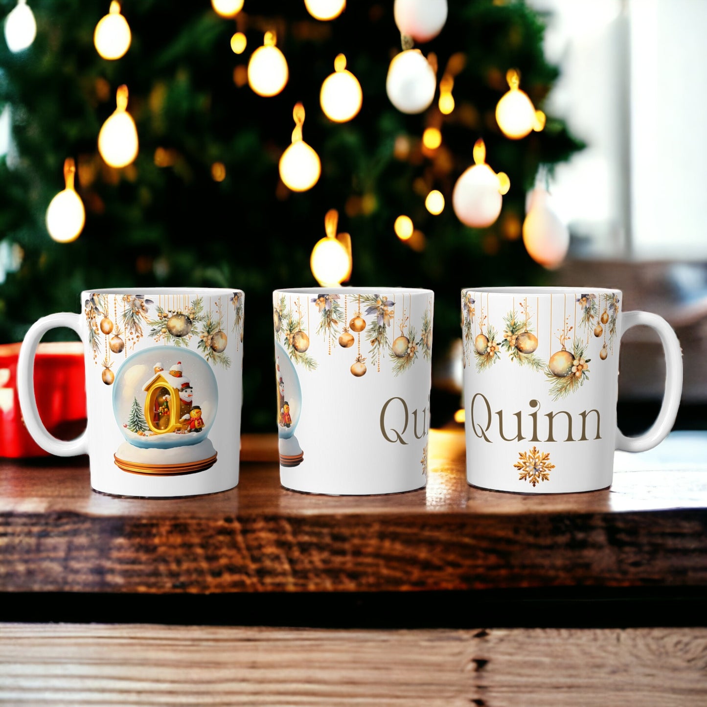 Gold Christmas Mug | Customisable Mugs