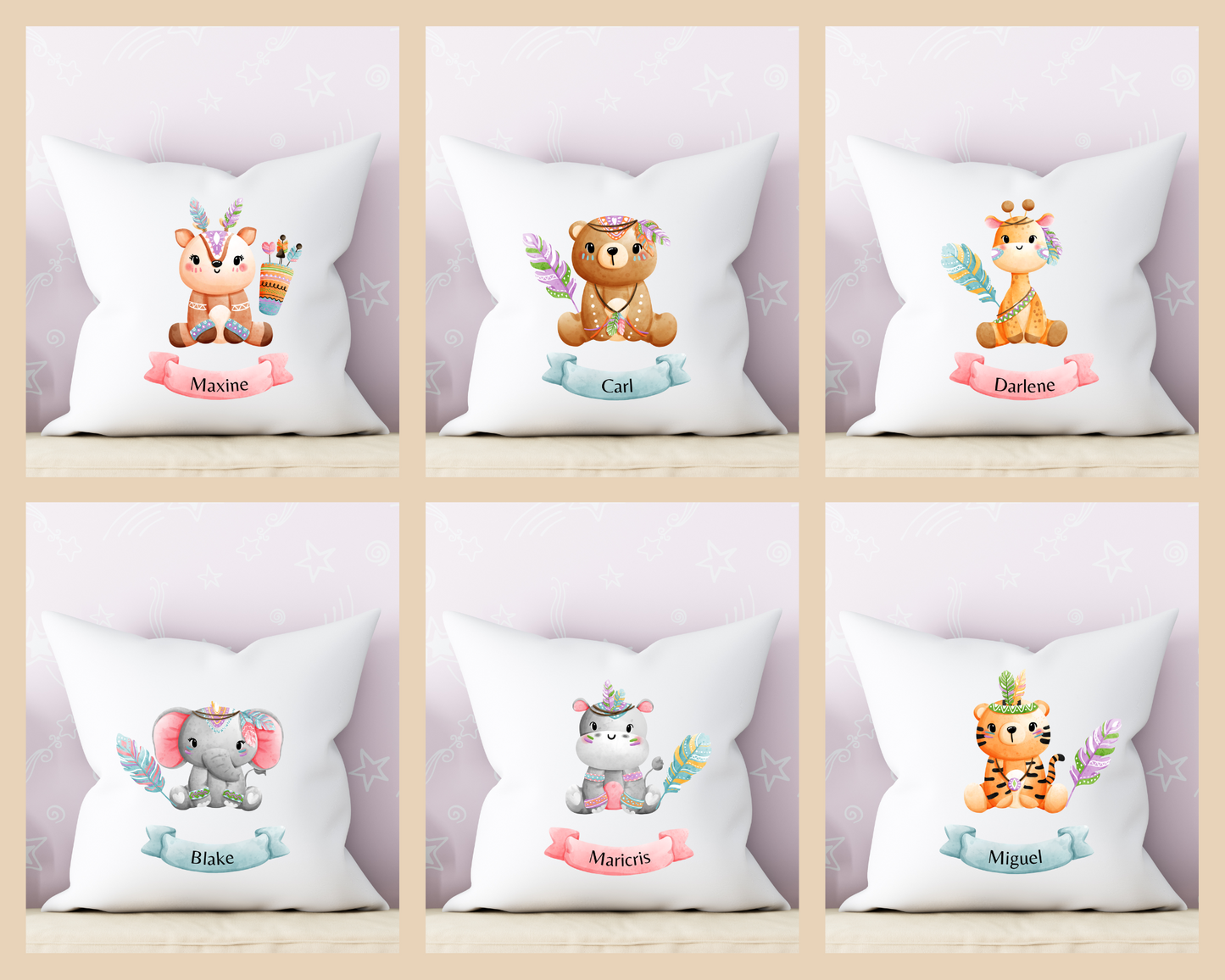 Tribal Animal Cute Pillow | Children Pillow