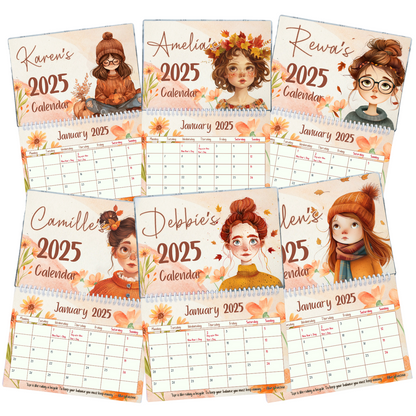 Autumn Girl Wall Calendar | Personalised Calendar