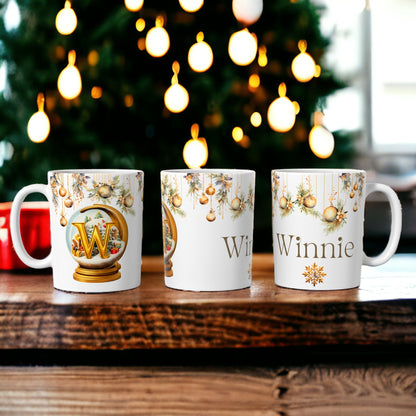 Gold Christmas Mug | Customisable Mugs