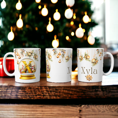 Gold Christmas Mug | Customisable Mugs