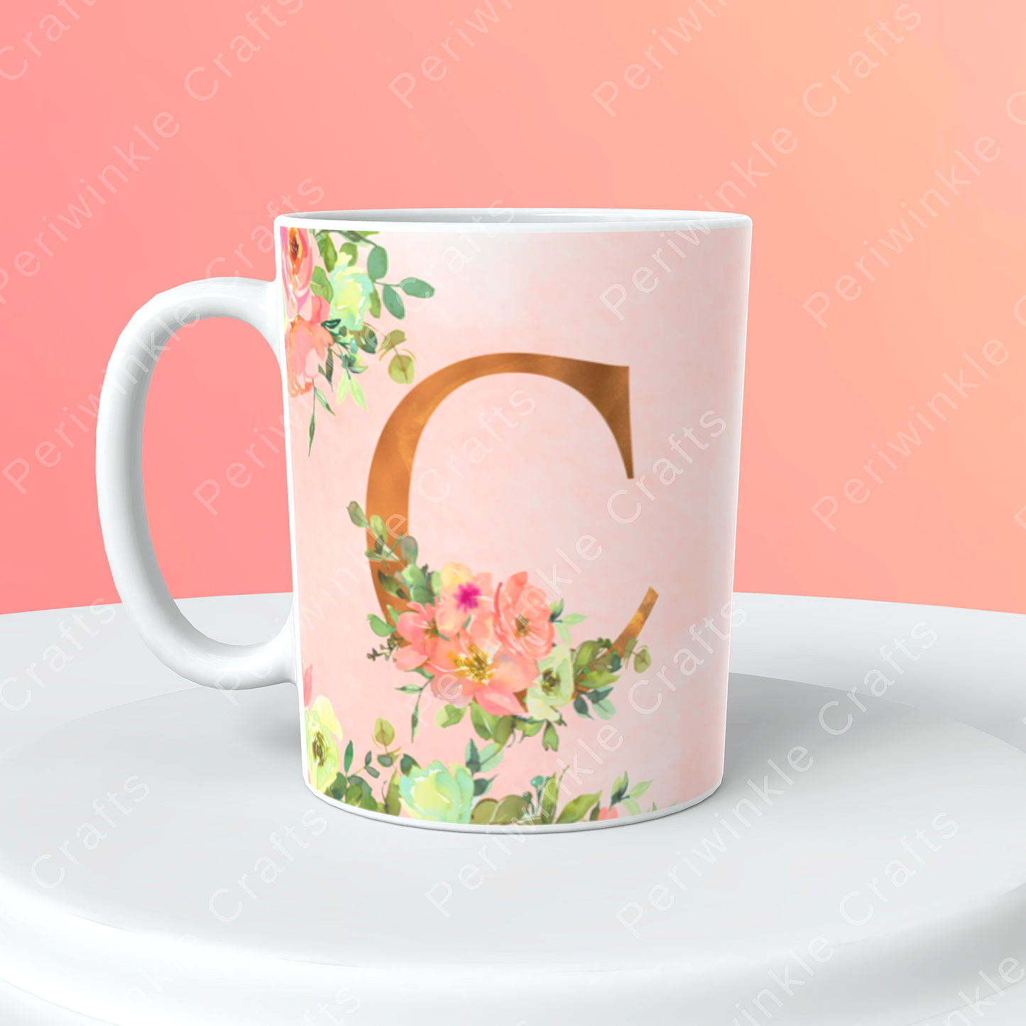 Floral Pastel Pink mug (A-M)