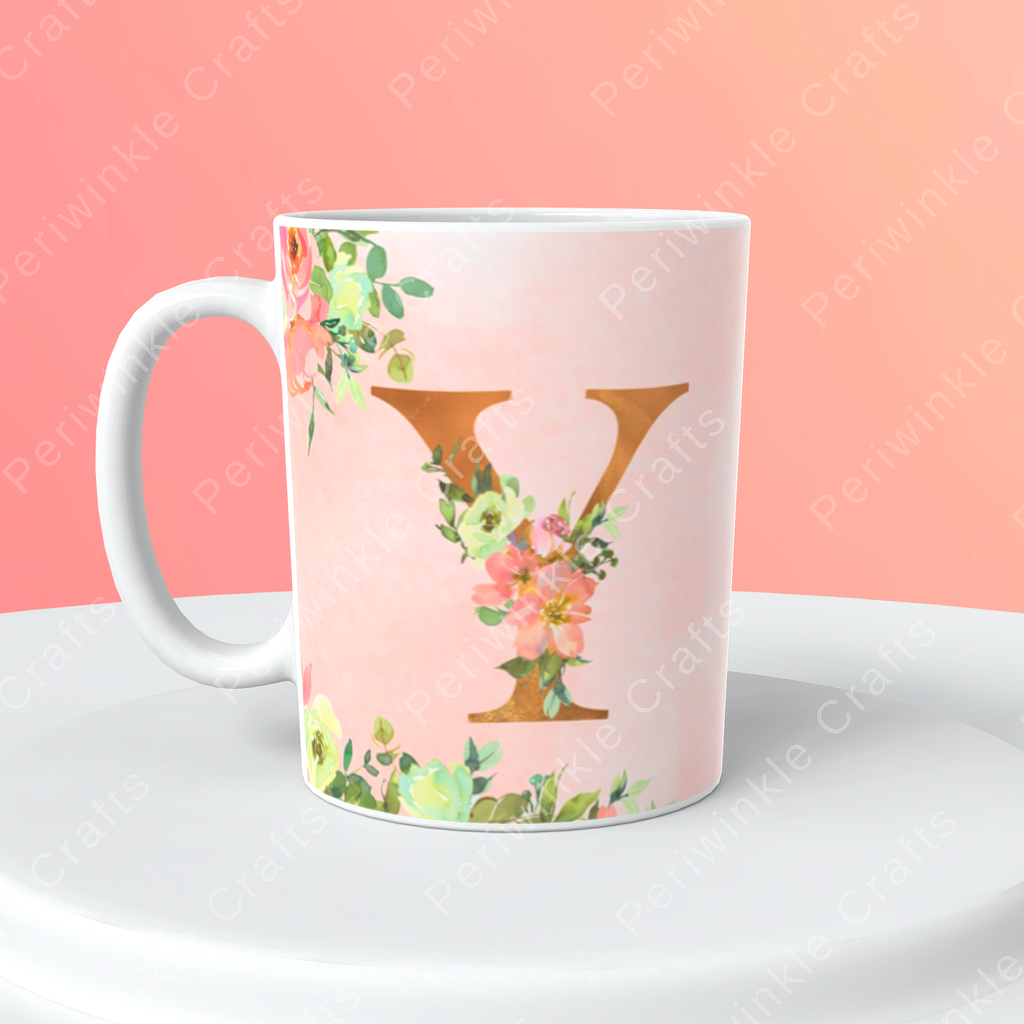 Floral Pink Pastel mug (N-Z)