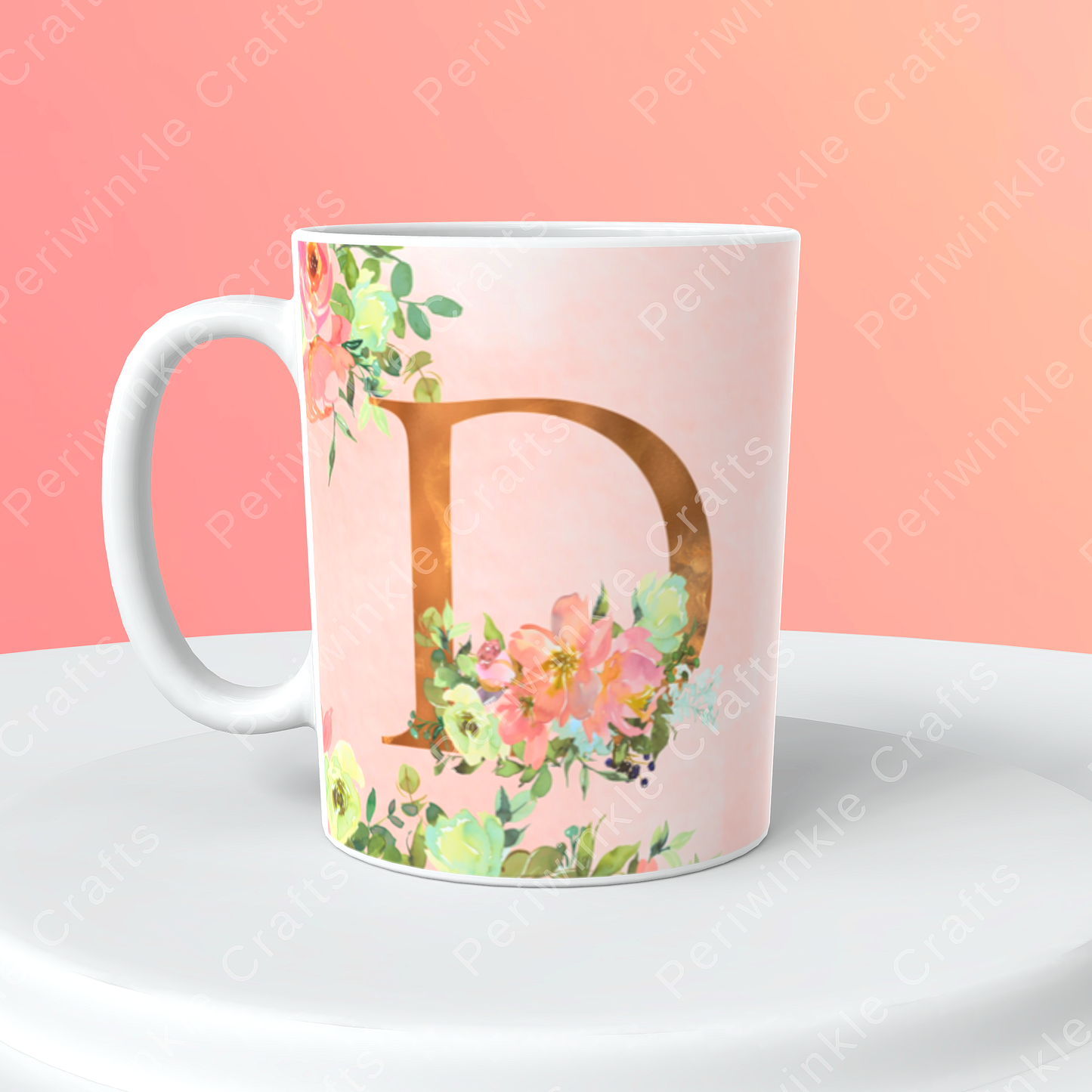 Floral Pastel Pink mug (A-M)