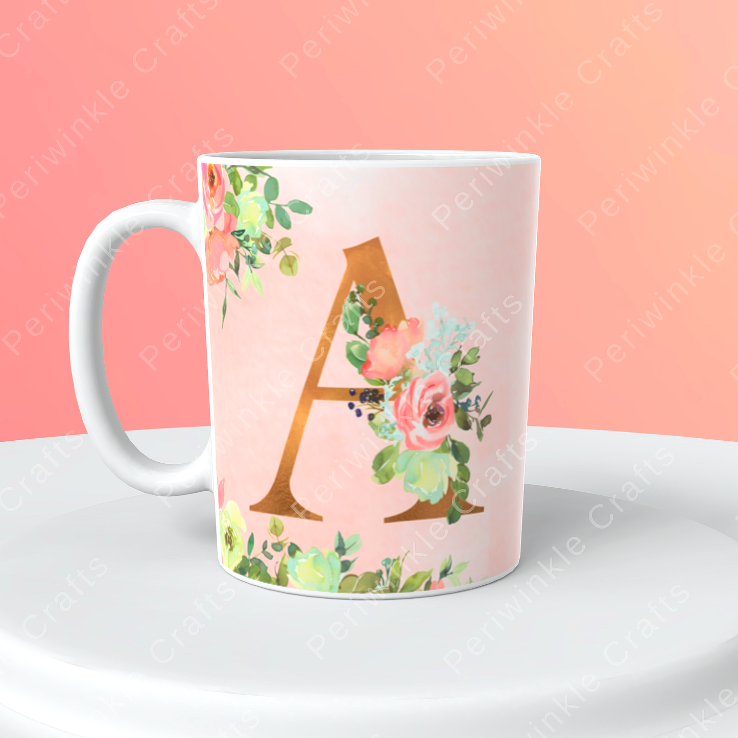 Floral Pastel Pink mug (A-M)