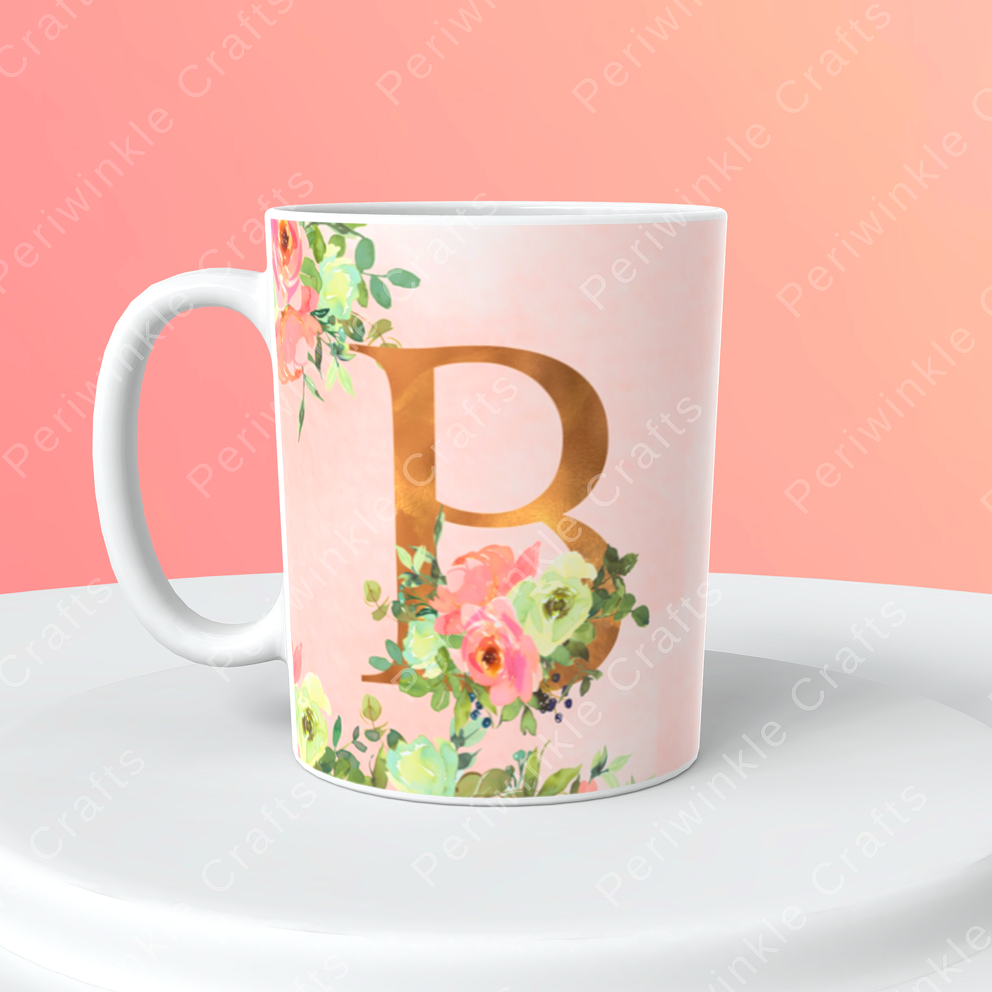 Floral Pastel Pink mug (A-M)