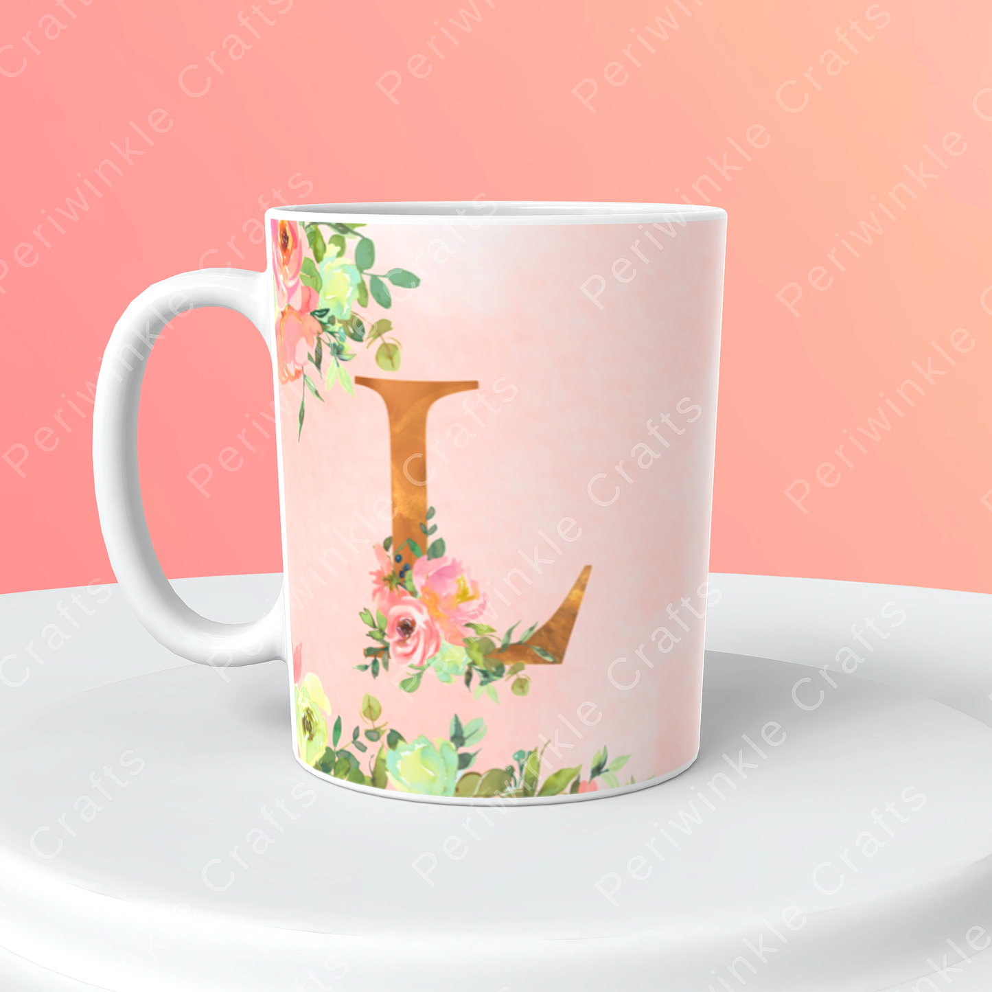 Floral Pastel Pink mug (A-M)