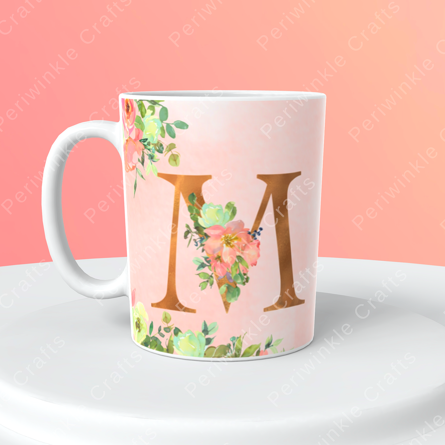 Floral Pastel Pink mug (A-M)