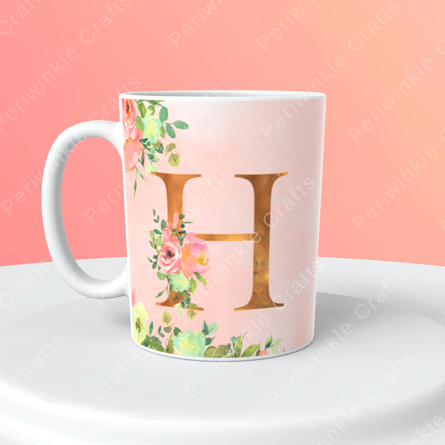 Floral Pastel Pink mug (A-M)