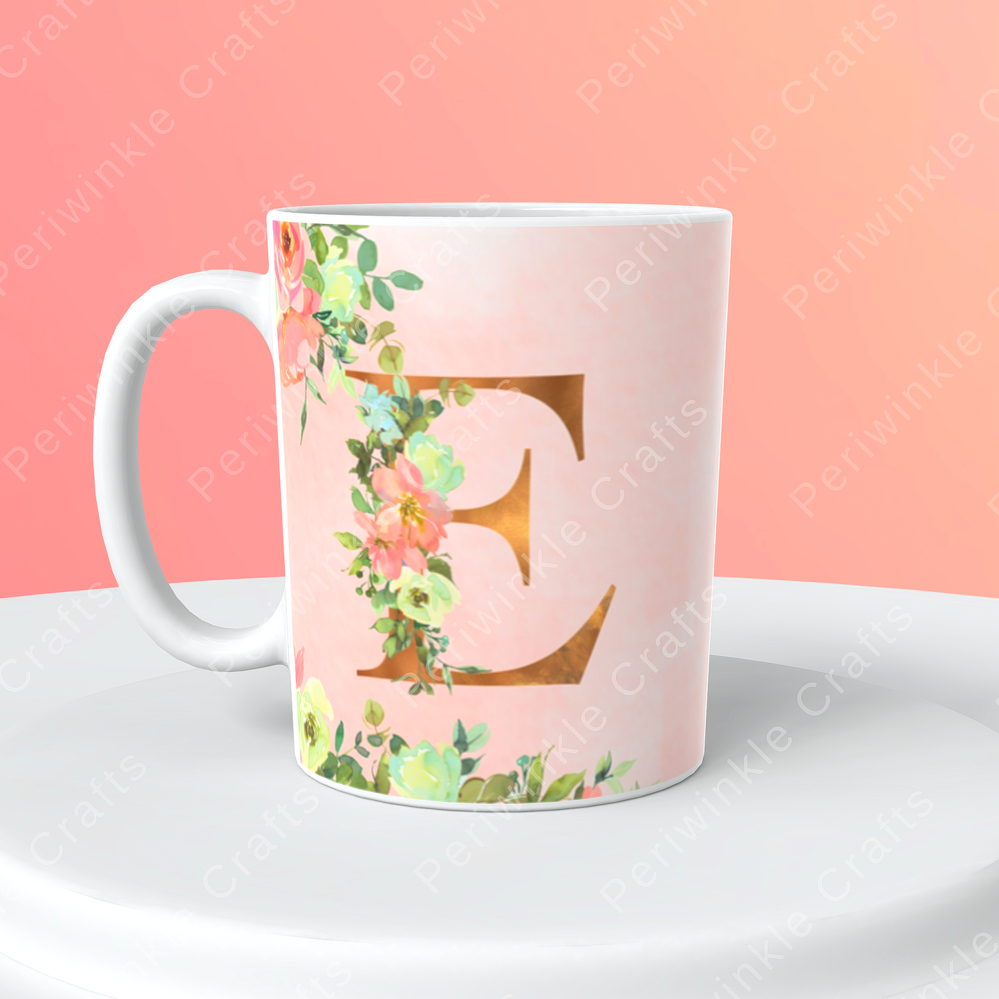 Floral Pastel Pink mug (A-M)