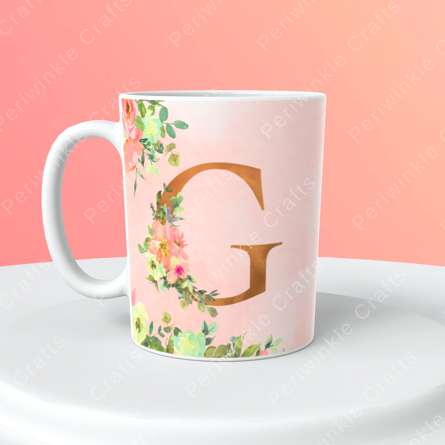 Floral Pastel Pink mug (A-M)