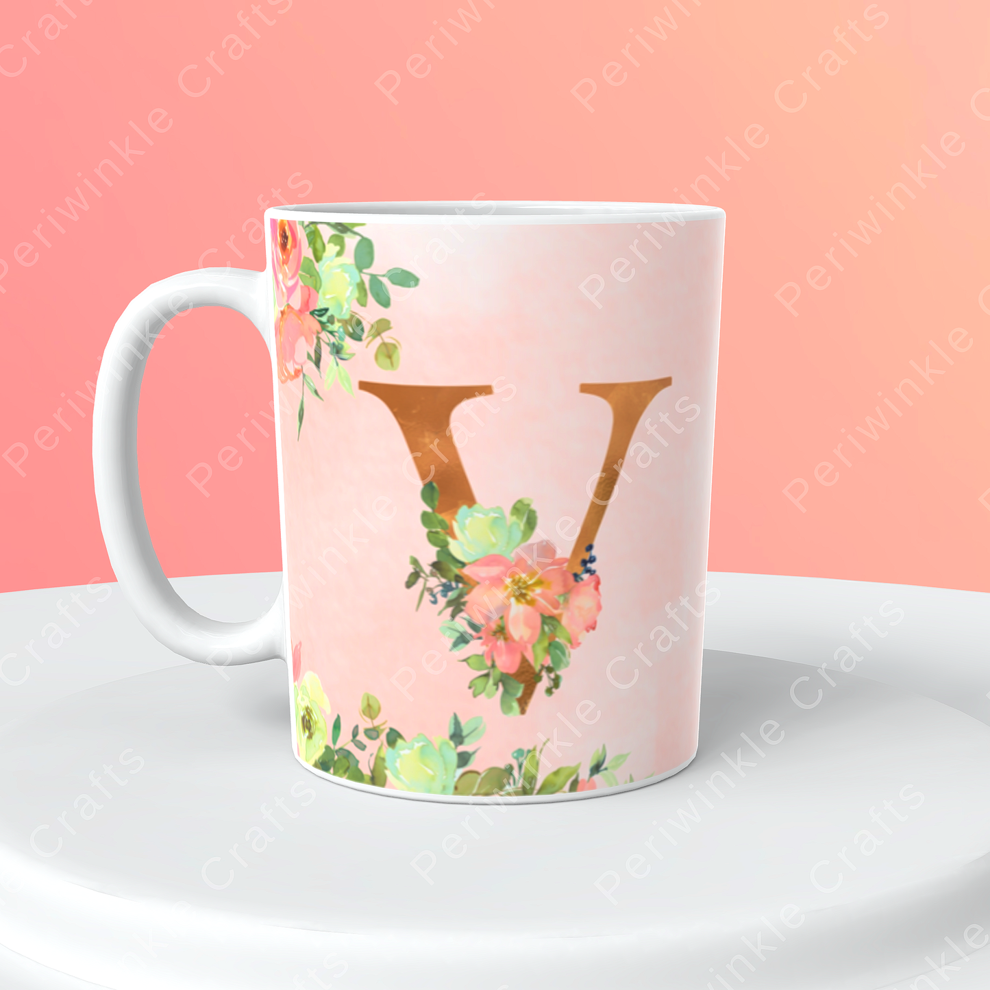 Floral Pink Pastel mug (N-Z)