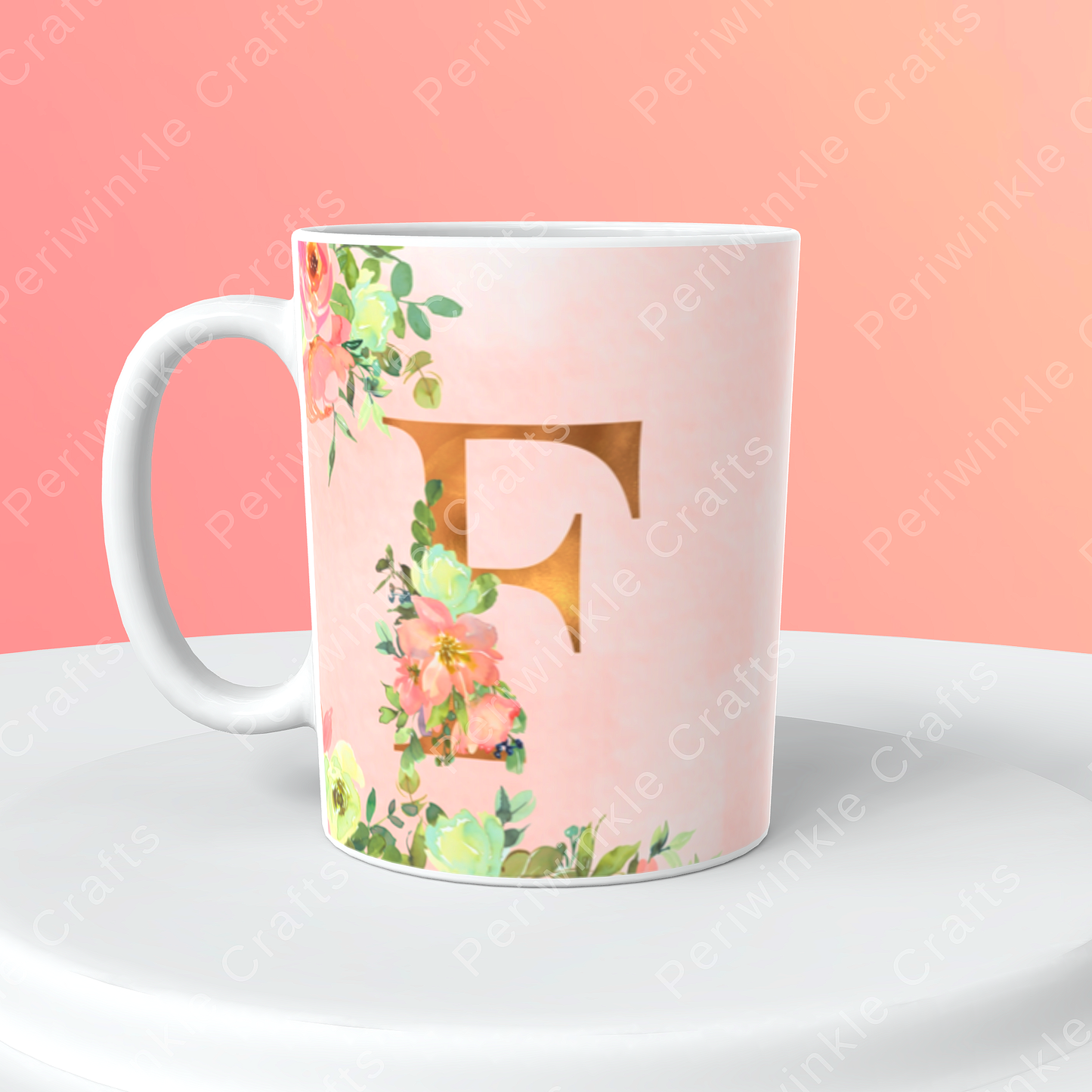 Floral Pastel Pink mug (A-M)