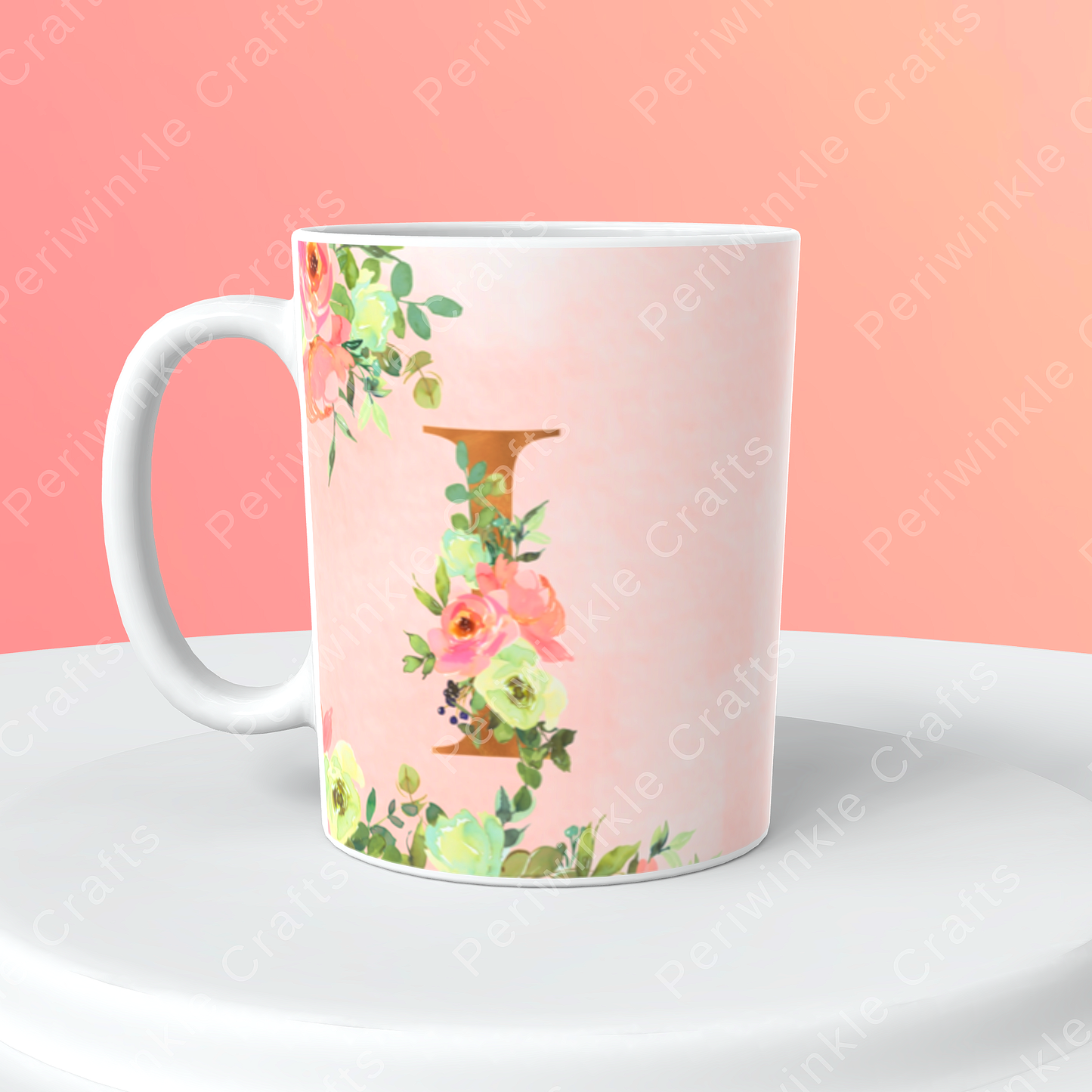 Floral Pastel Pink mug (A-M)