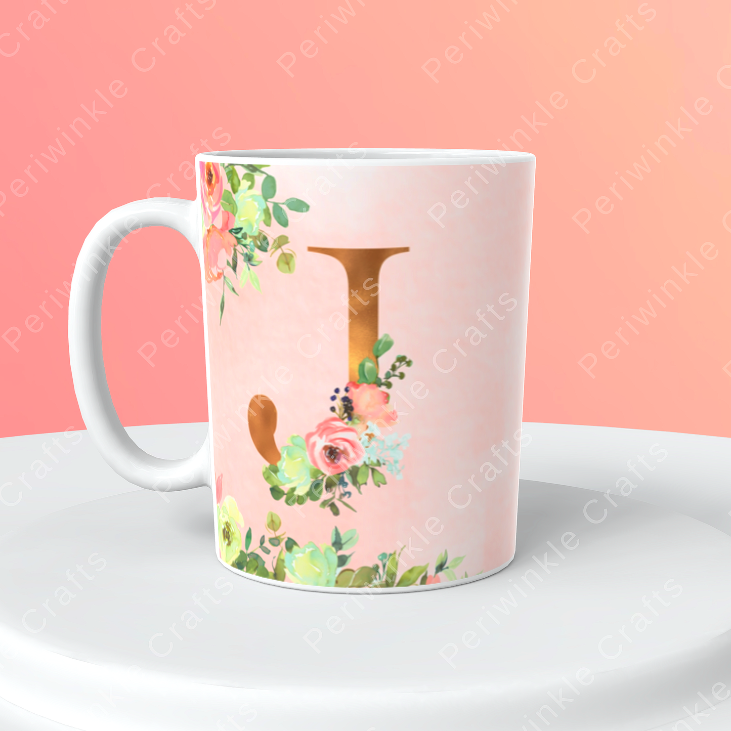 Floral Pastel Pink mug (A-M)